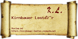 Kirnbauer Lestár névjegykártya